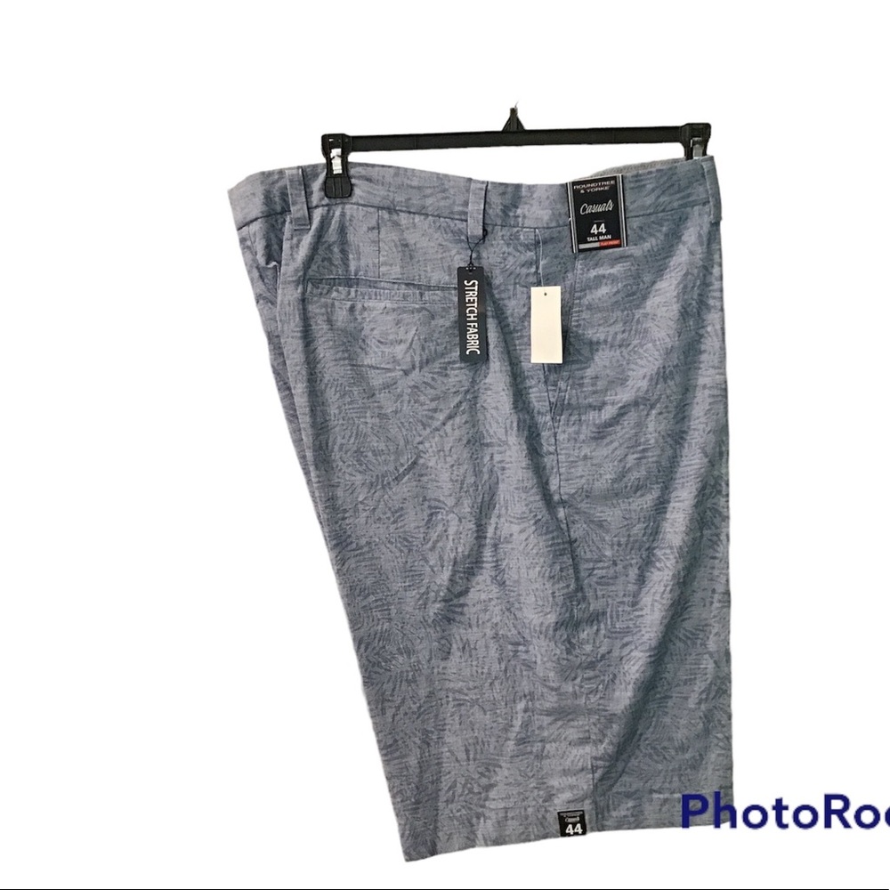 Shorts 44W Tall Man Blue print NWT Classis Fit Roundtree & Yorke